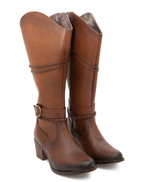 Bota Campera Miel Con Hebilla 887